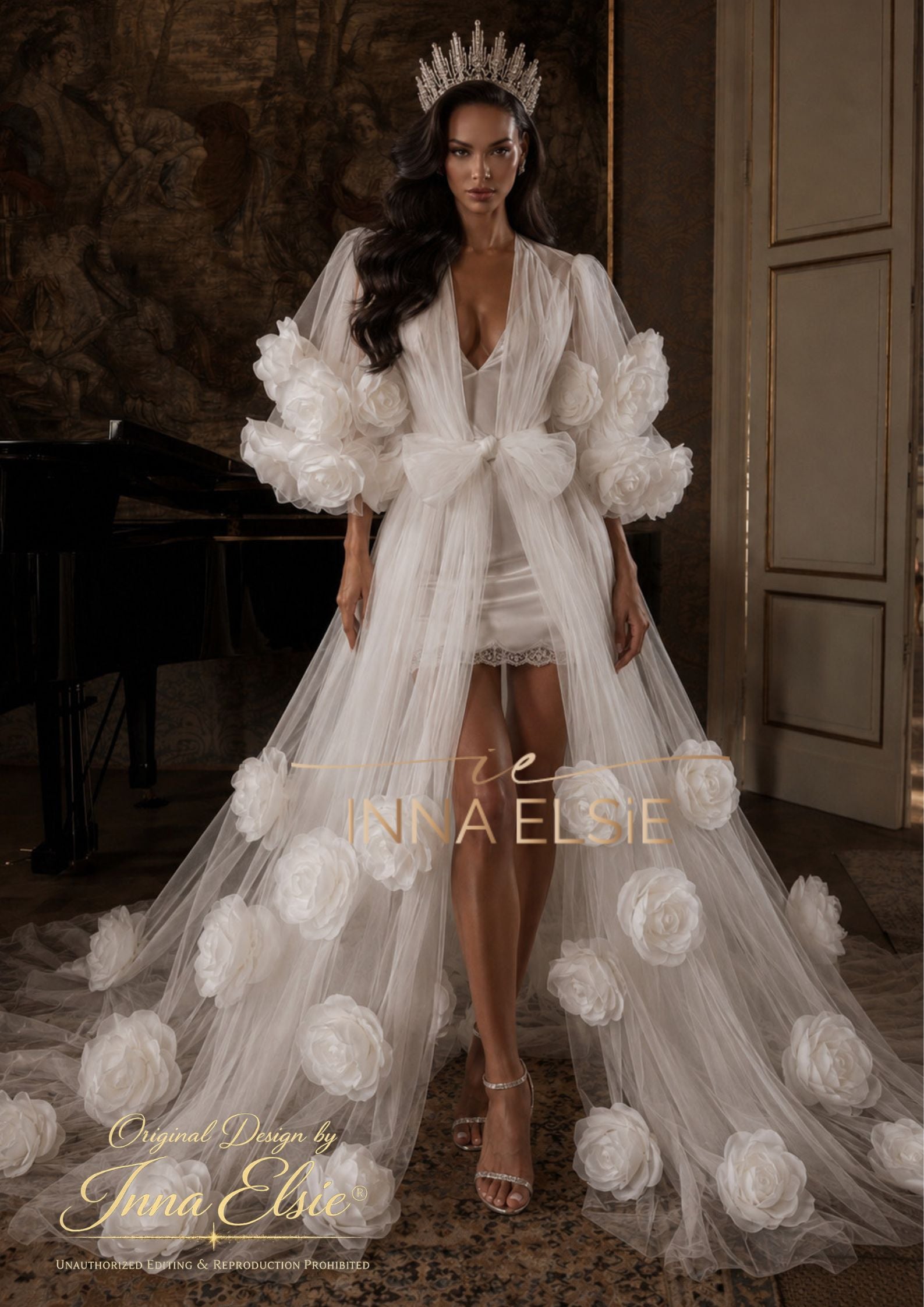 MADELEINE Luxury 3D Floral Bridal Robe
