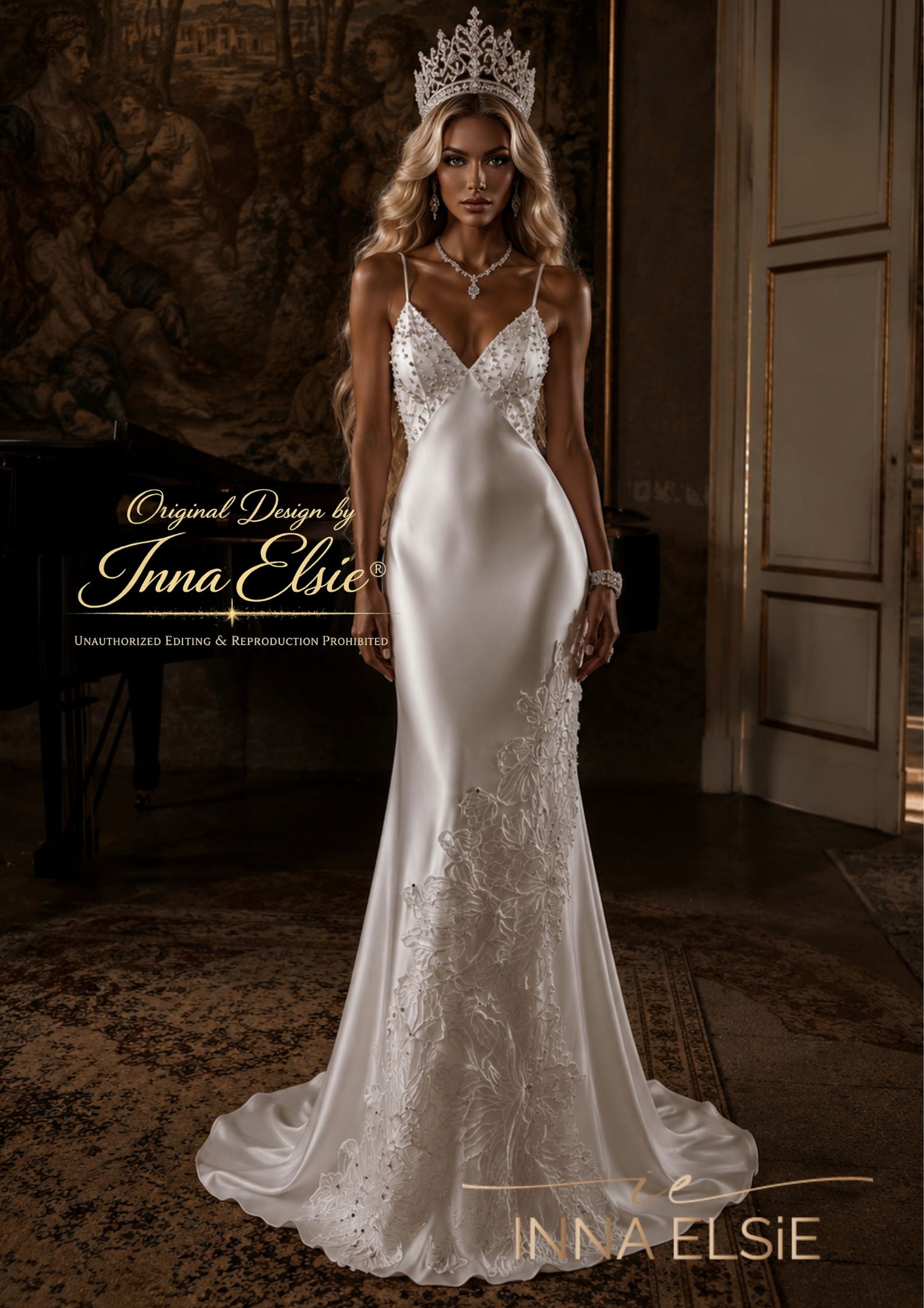 SABA Pearl Lace Bridal Slip Dress