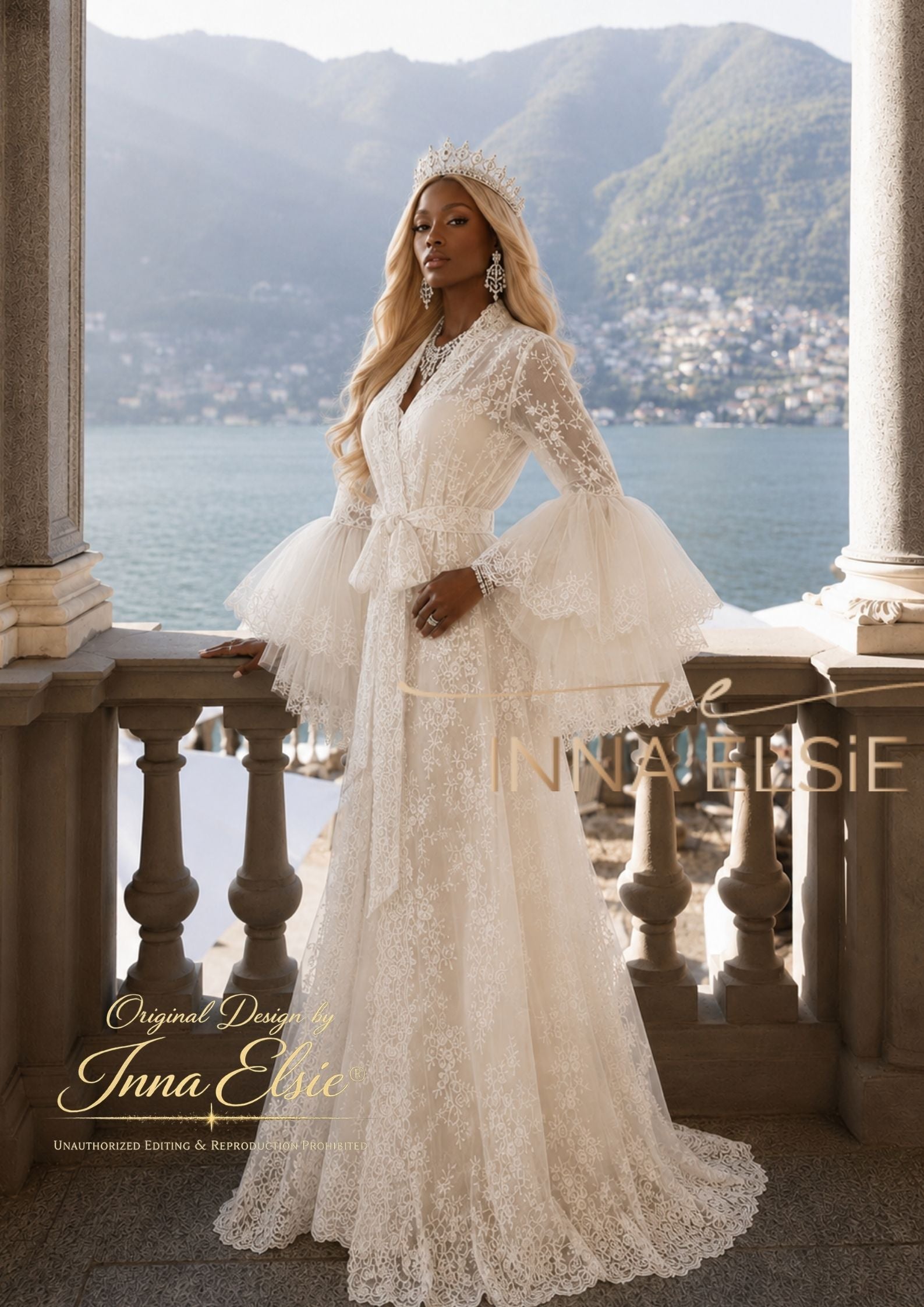 PALERMO Luxury Lace Bridal Robe