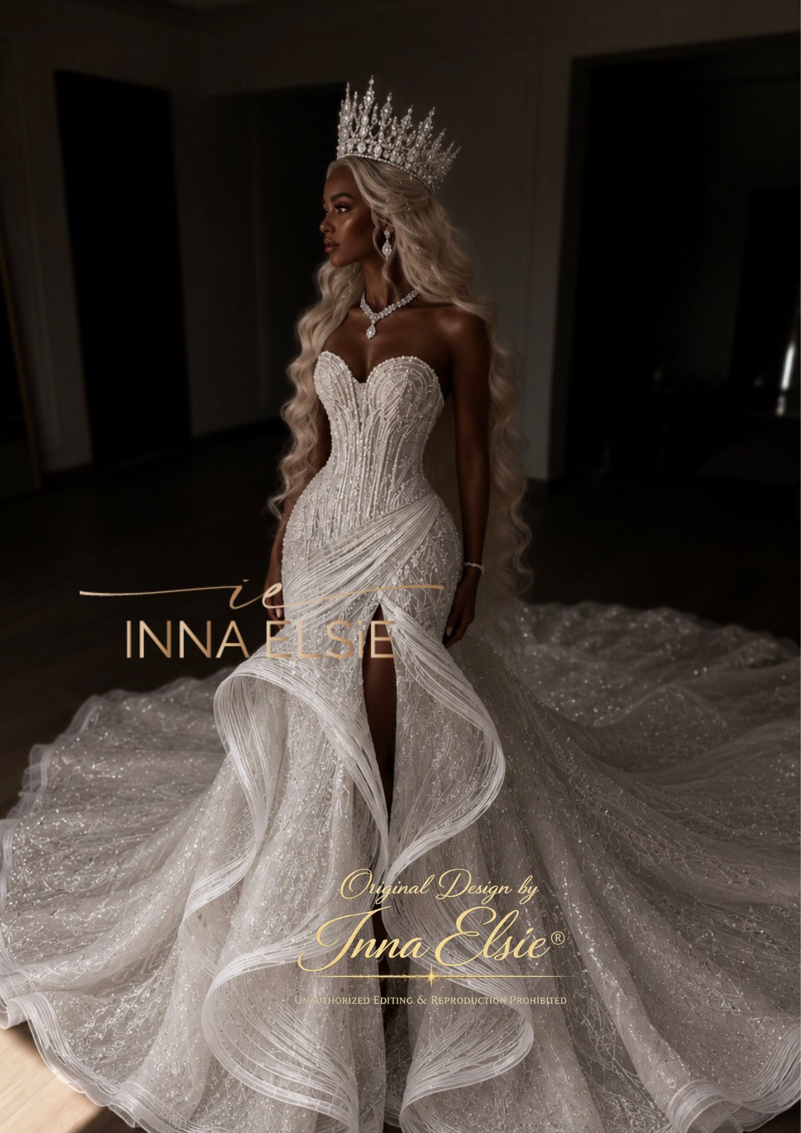 LUCIANA Structured Sparkle Wedding Dress