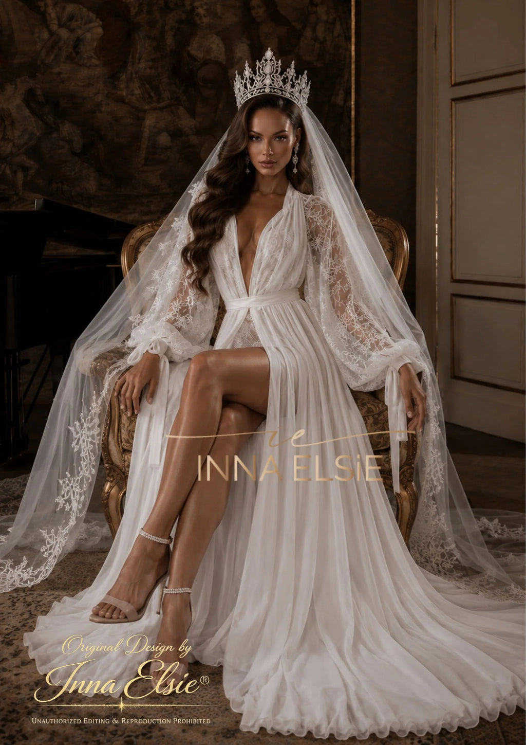 KAMILA Chiffon Bridal Robe