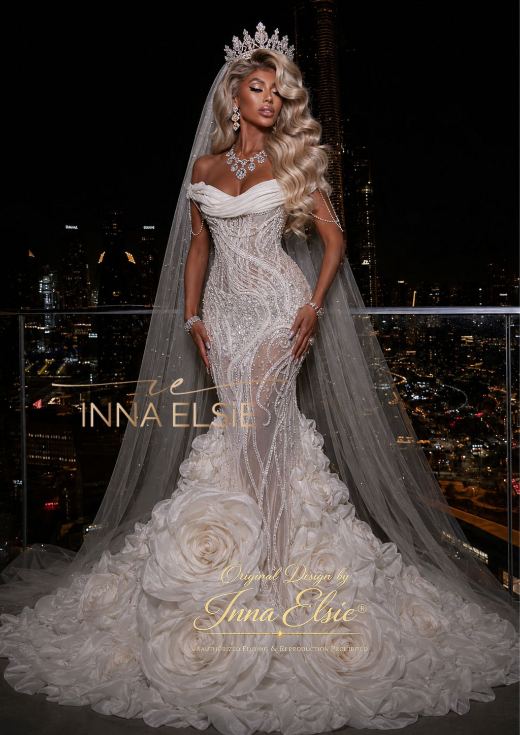 STORY 3D Floral Mermaid Wedding Dress