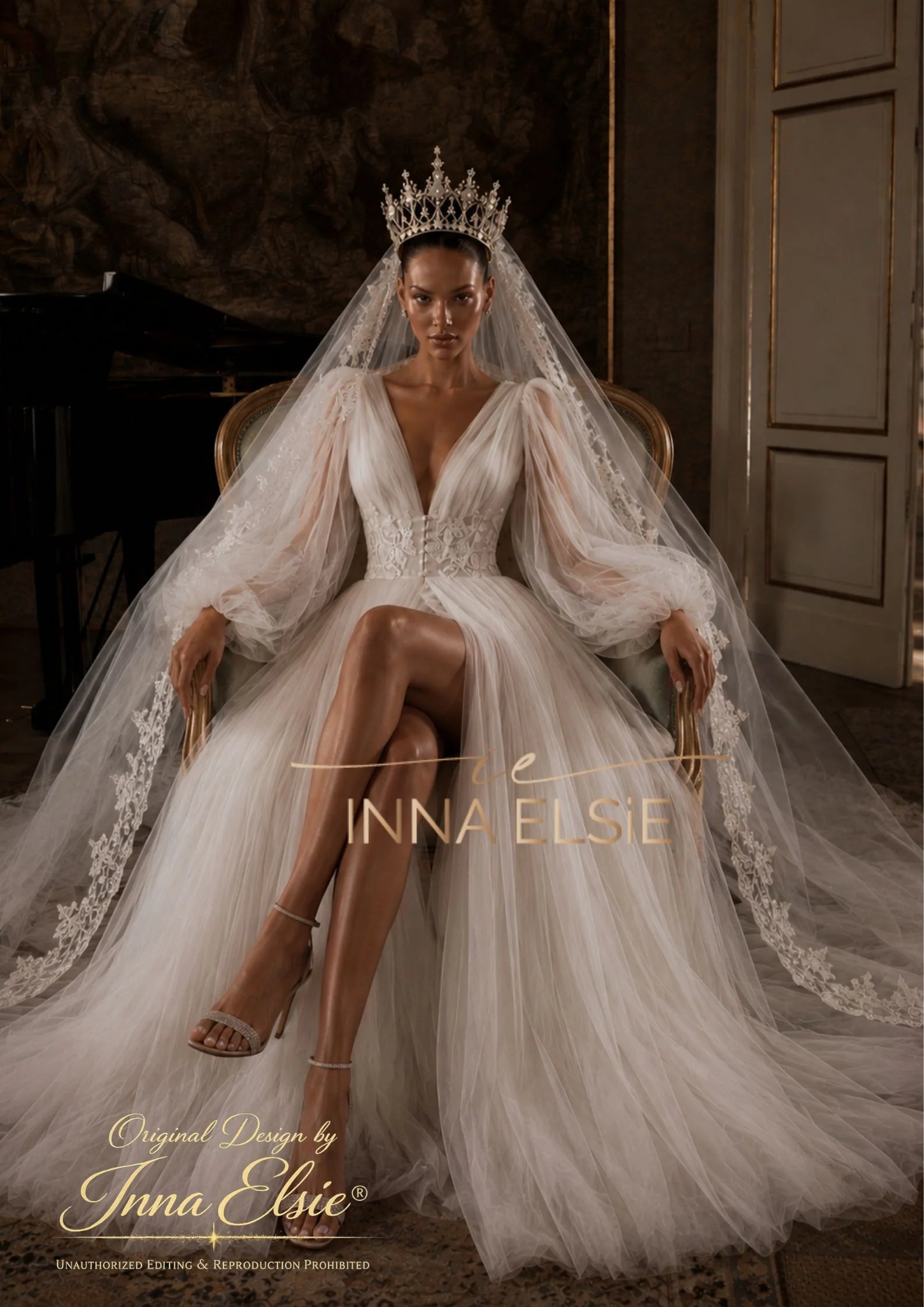AMINA Tulle Bridal Robe