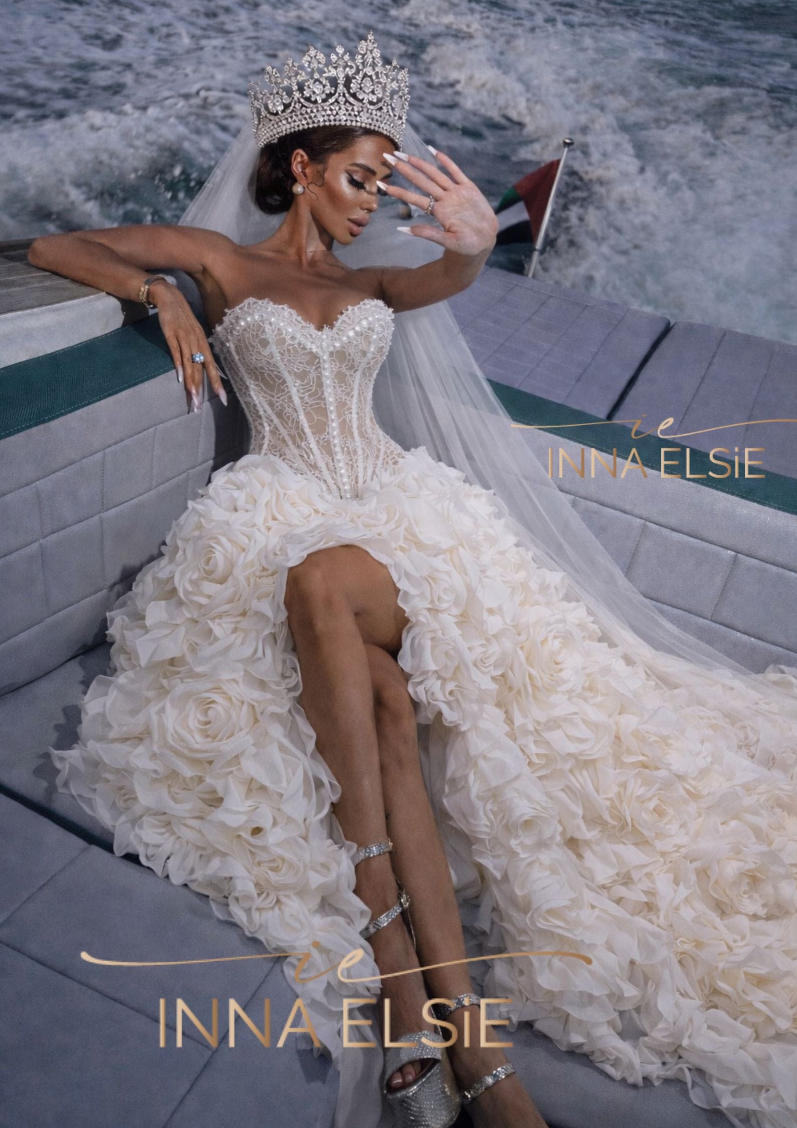 MONTANA Couture Wedding Dress with Floral Ball Gown Skirt