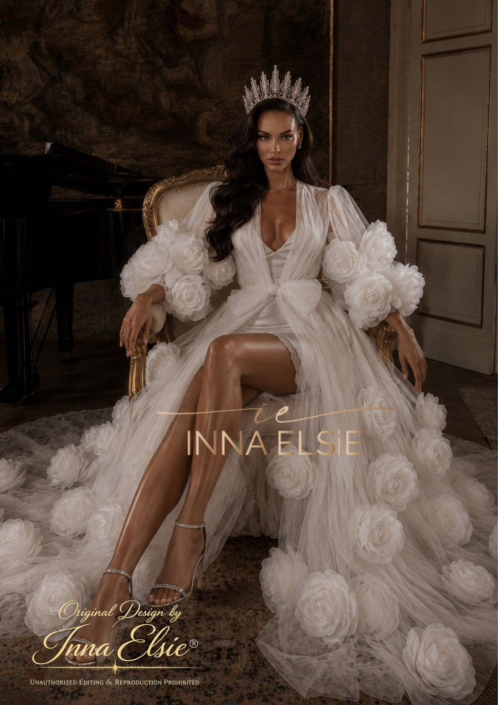 MADELEINE Luxury 3D Floral Bridal Robe