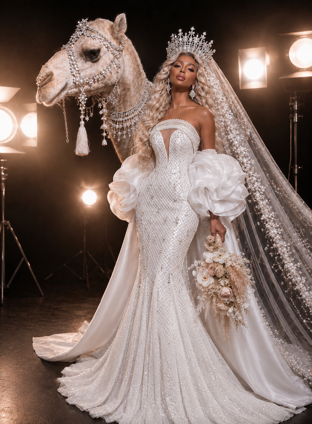 GAYA Couture Wedding Dress  + Cape