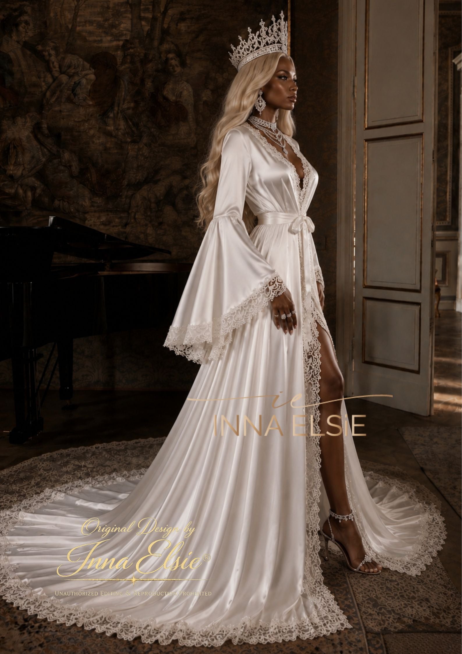 IMANI Luxury Satin Bridal Robe//Chosen by the Wives of Professional Athletes
