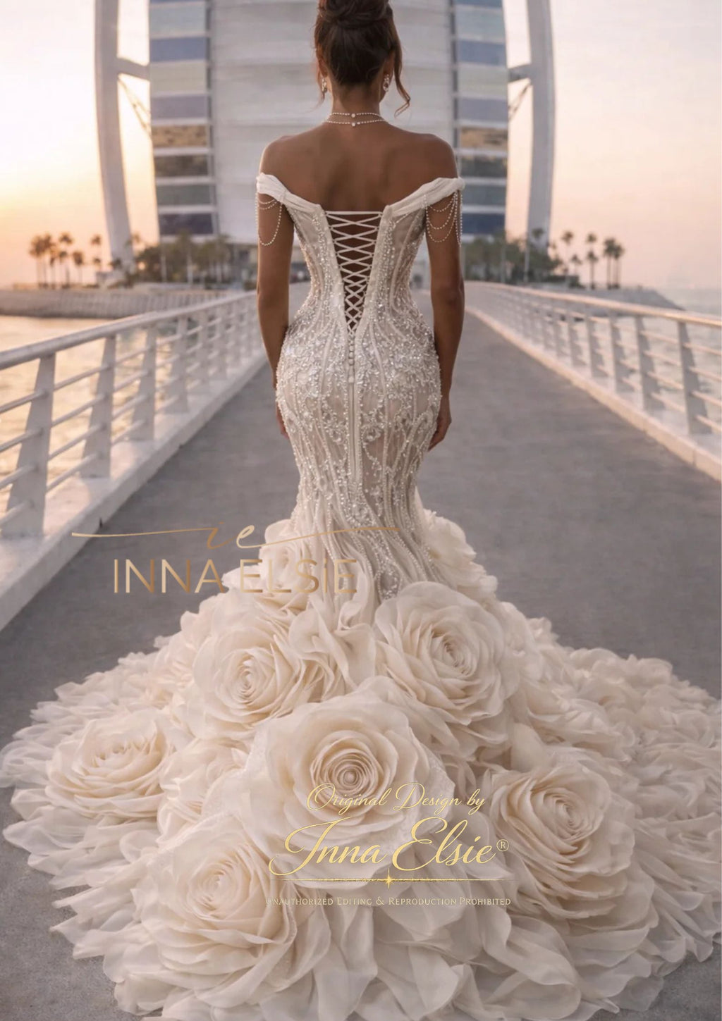 STORY 3D Floral Mermaid Wedding Dress
