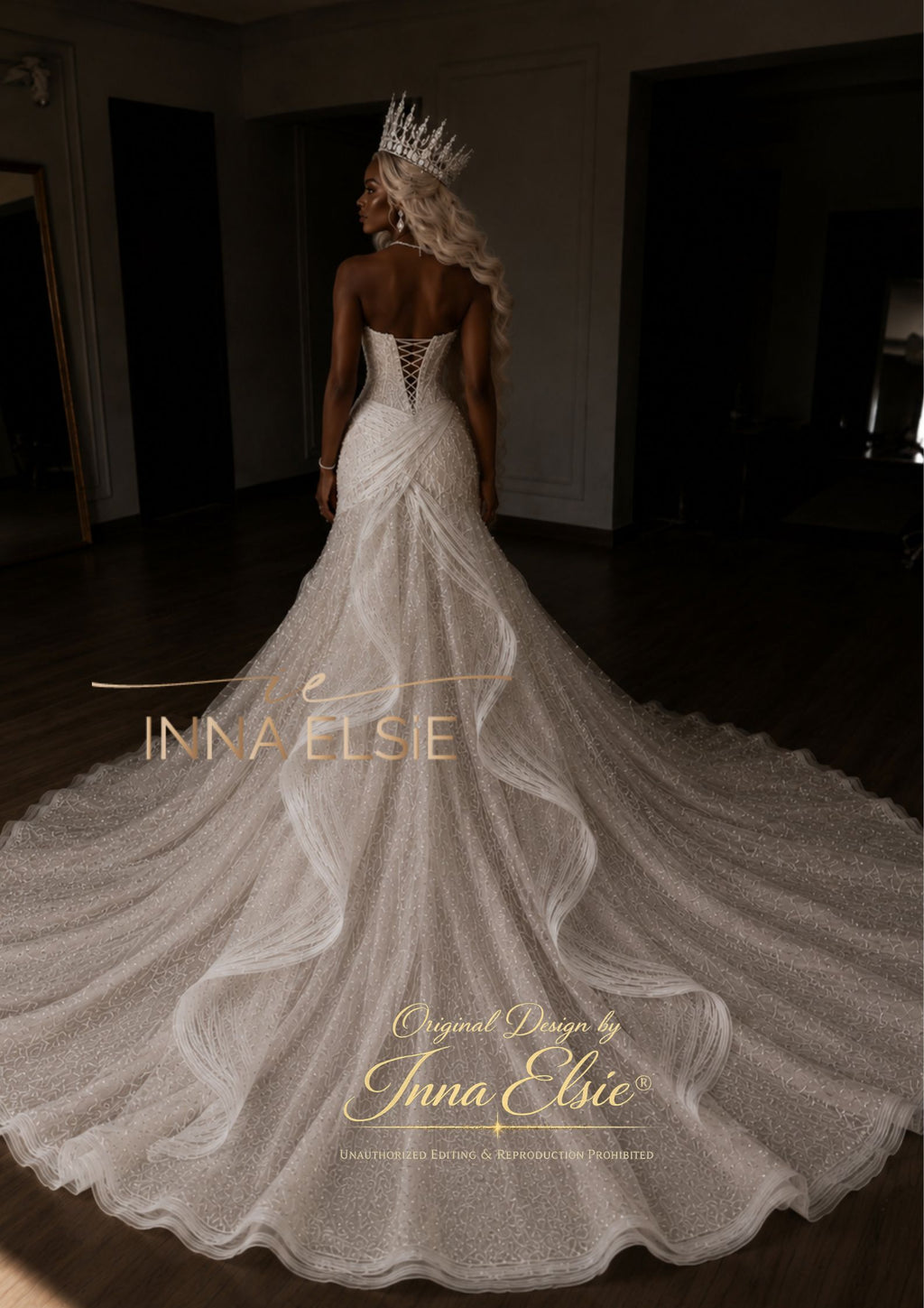 LUCIANA Structured Sparkle Wedding Dress