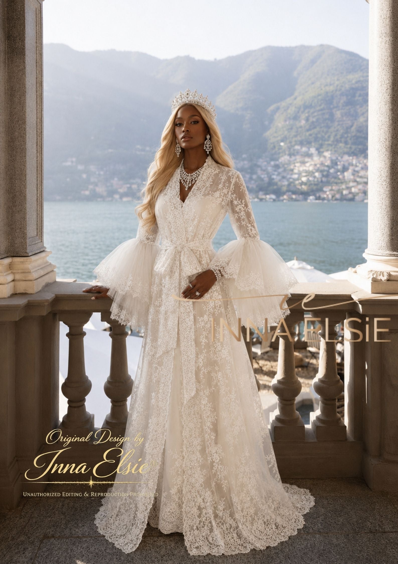 PALERMO Luxury Lace Bridal Robe