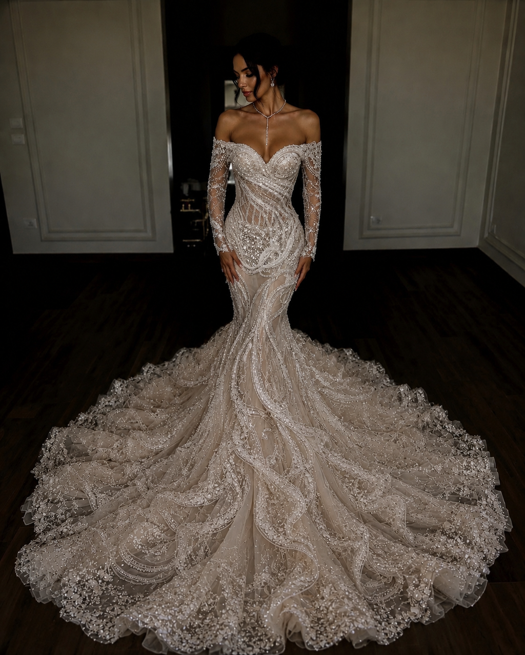 ADELAINE Couture Structured Mermaid Wedding Dress