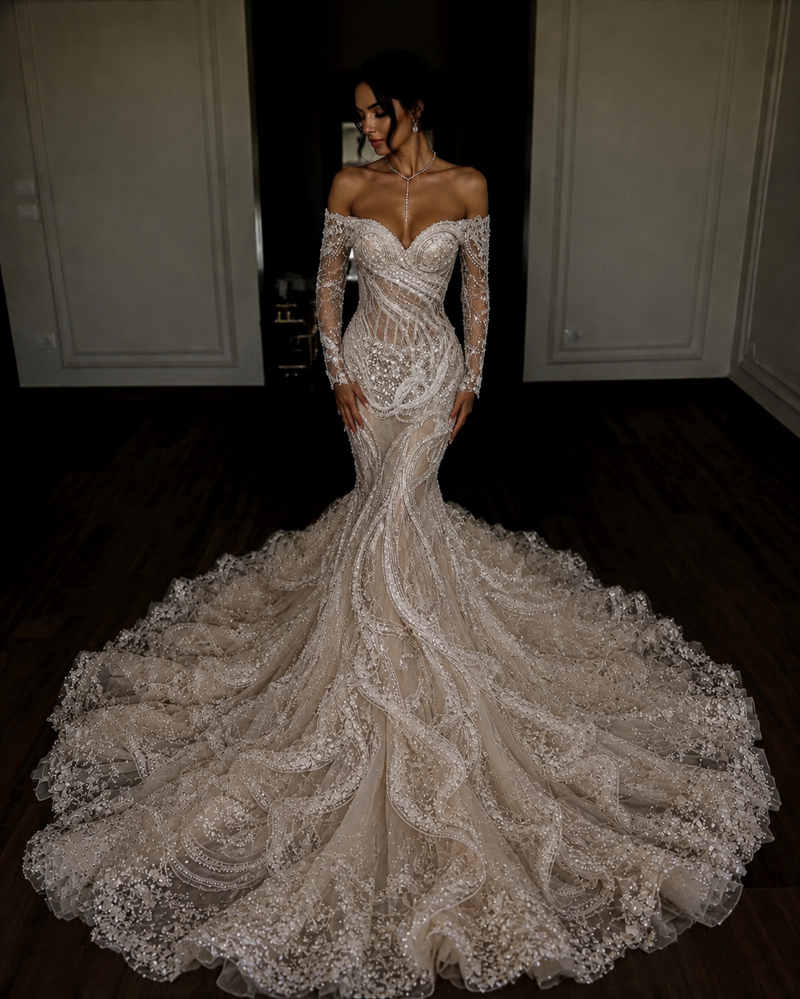 ADELAINE Couture Structured Mermaid Wedding Dress