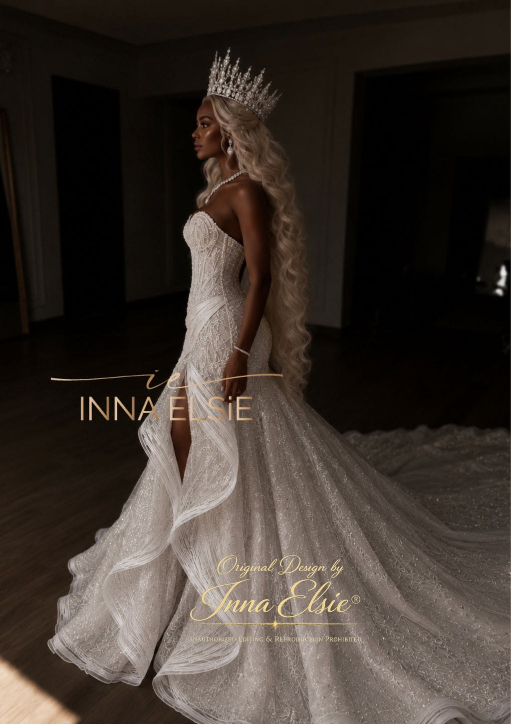 LUCIANA Structured Sparkle Wedding Dress