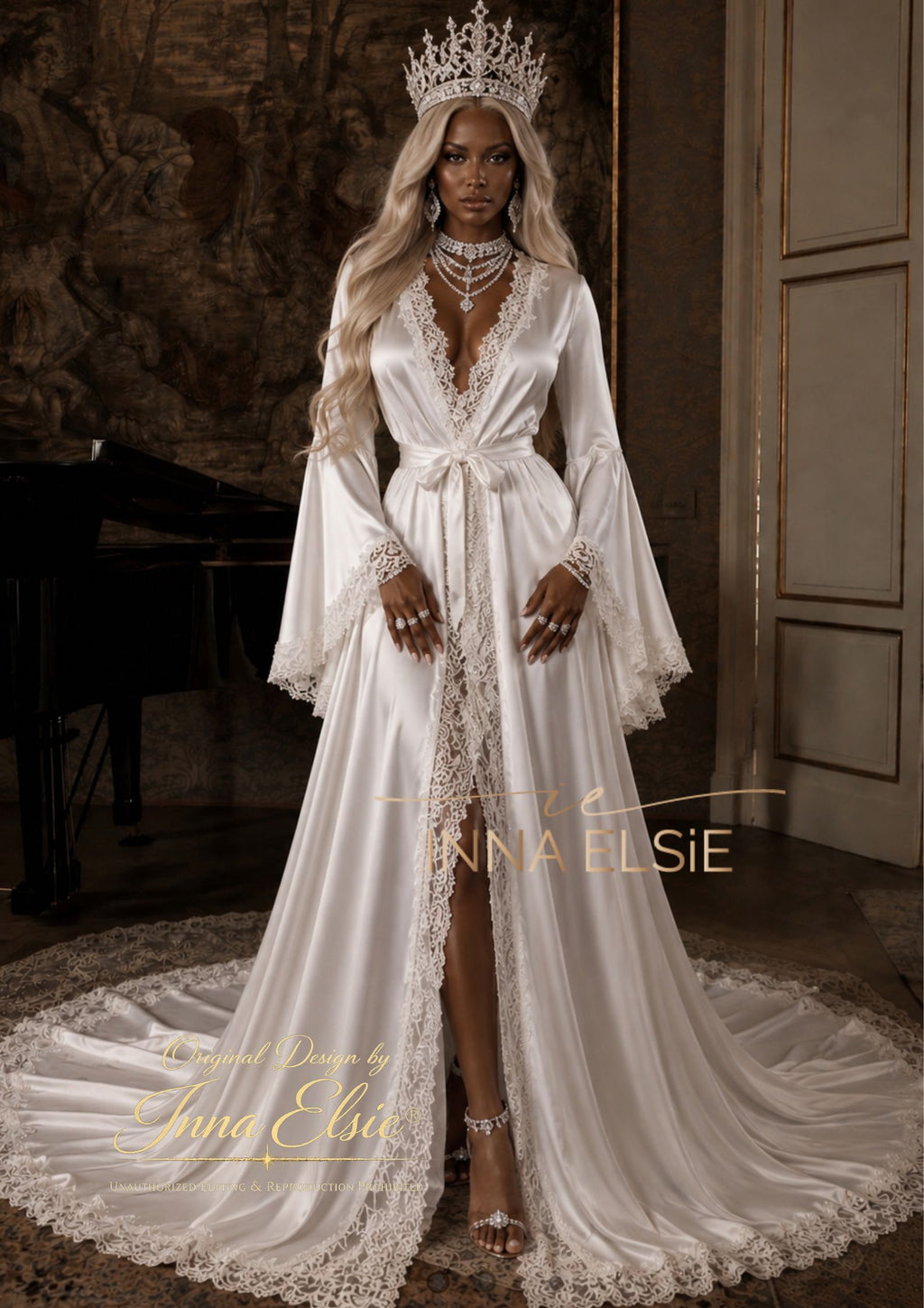 IMANI Luxury Satin Bridal Robe//Chosen by the Wives of Professional Athletes