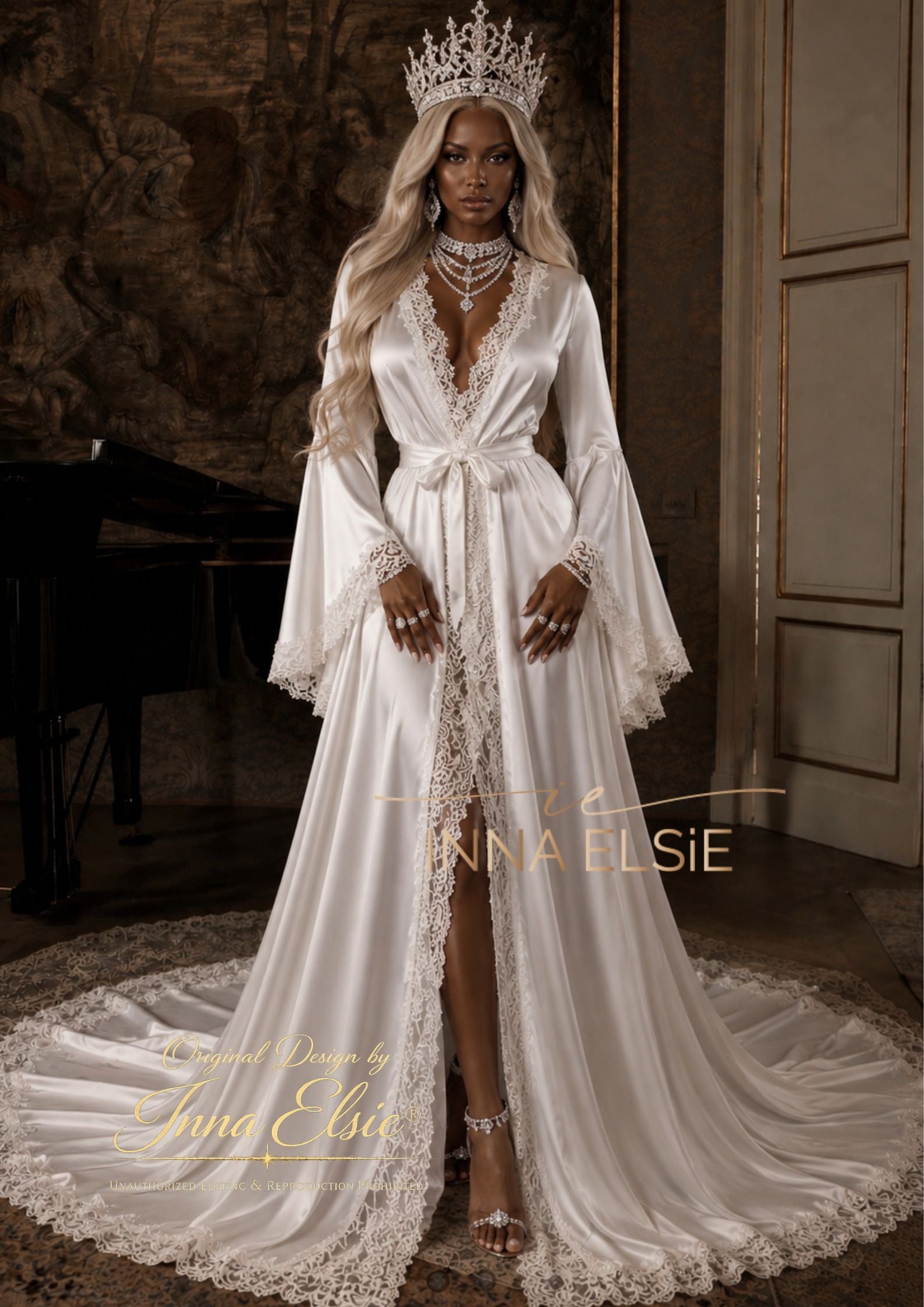 IMANI Luxury Satin Bridal Robe//Chosen by the Wives of Professional Athletes