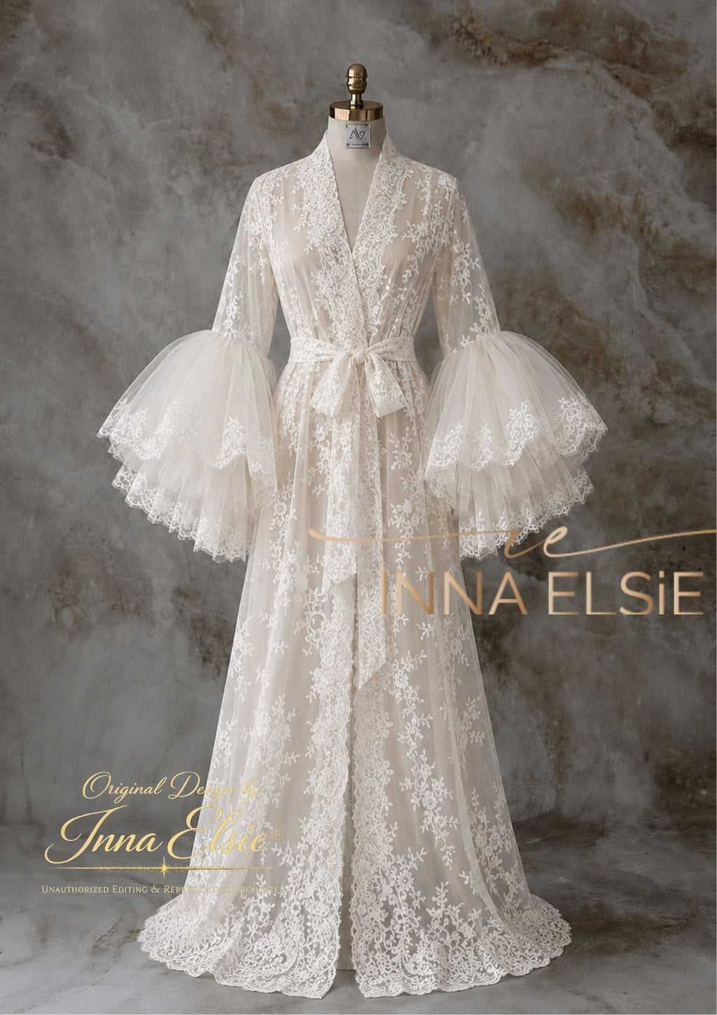PALERMO Luxury Lace Bridal Robe