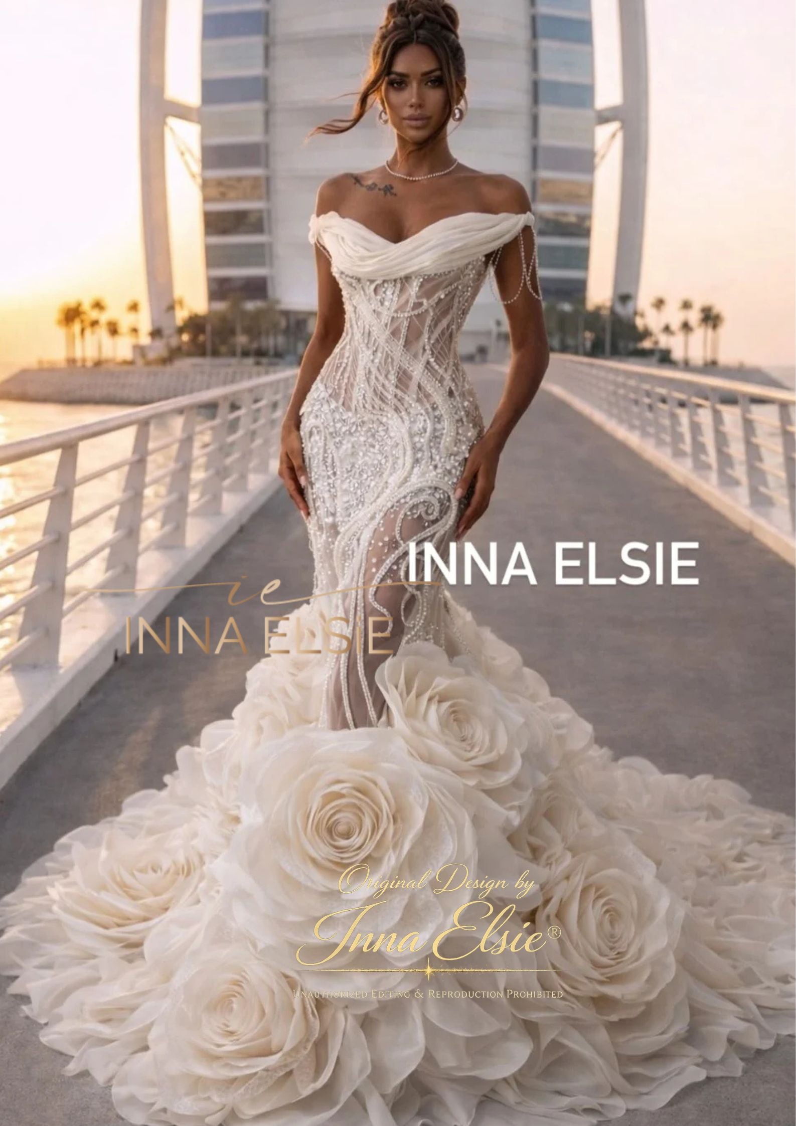STORY 3D Floral Mermaid Wedding Dress