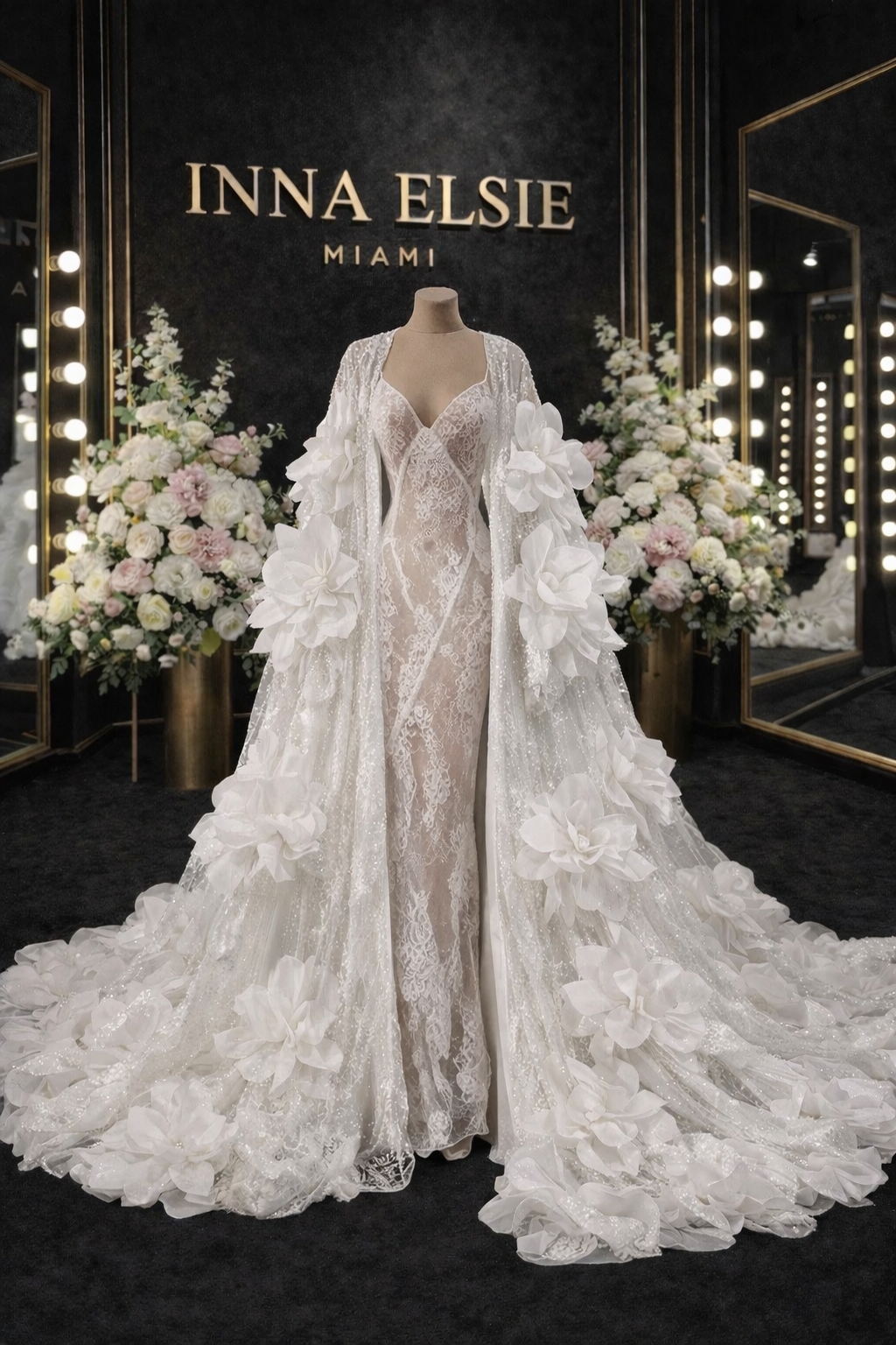 JADORA COUTURE BRIDAL CAPE ROBE