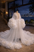 FLORIDA SHIMMER  Luxury Couture Floral Bridal Robe