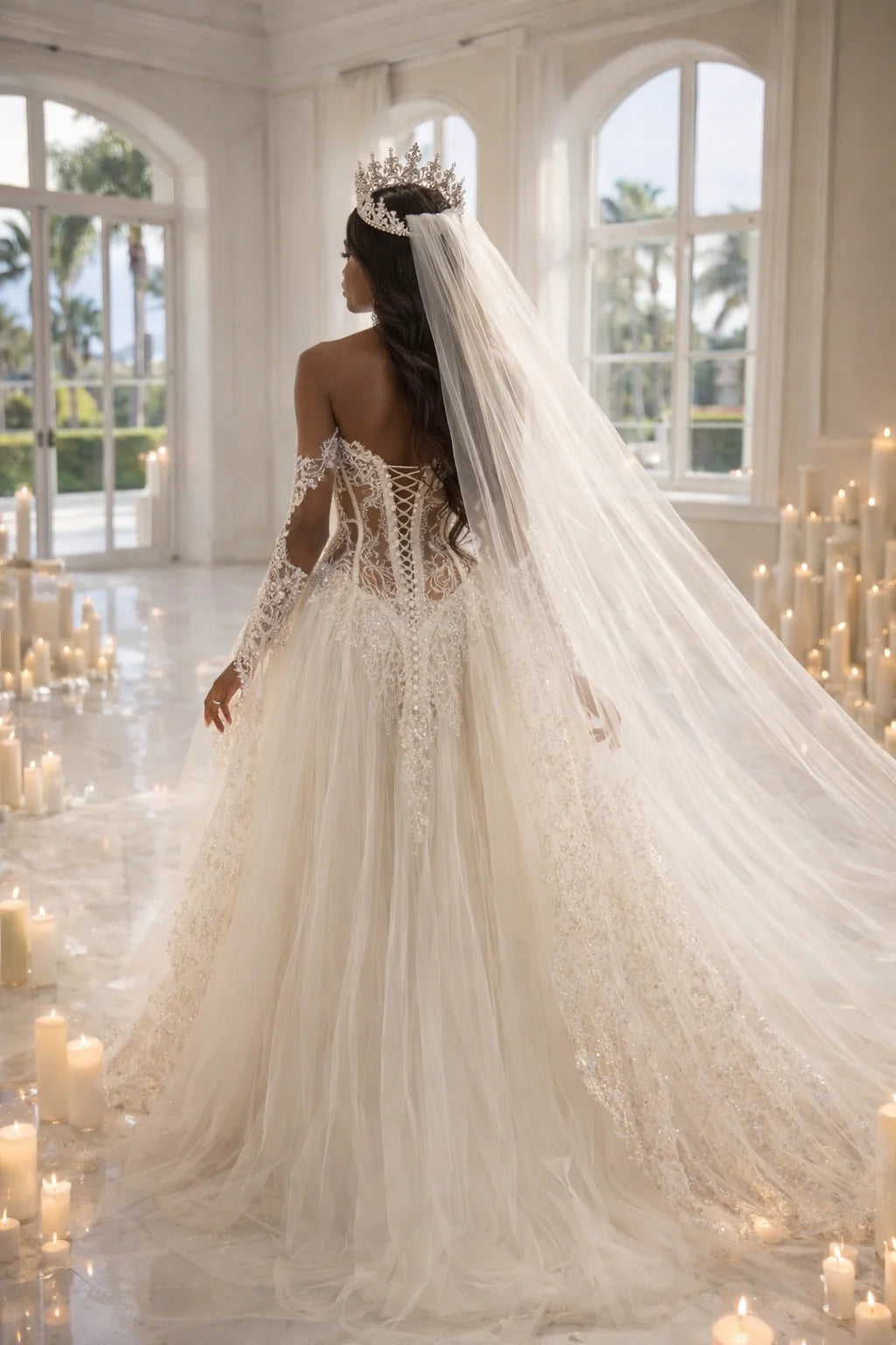 DALIA Illusion Corset Ball Gown Wedding Dress