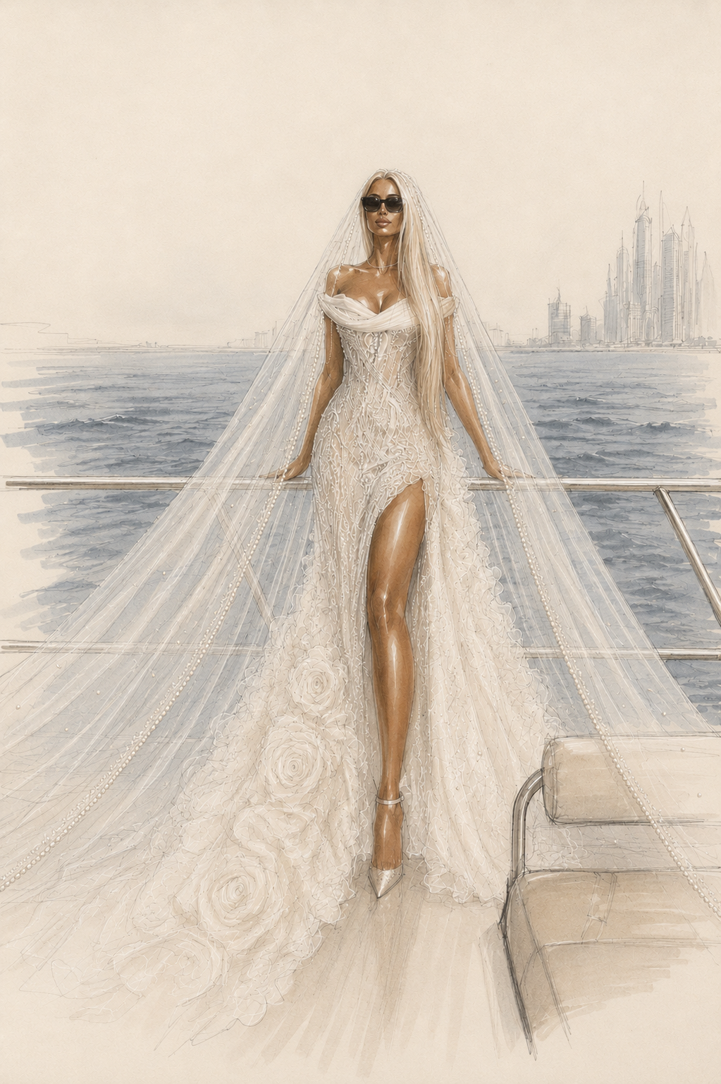 WEDDING DRESS ESTER With VEIL DEPOSIT