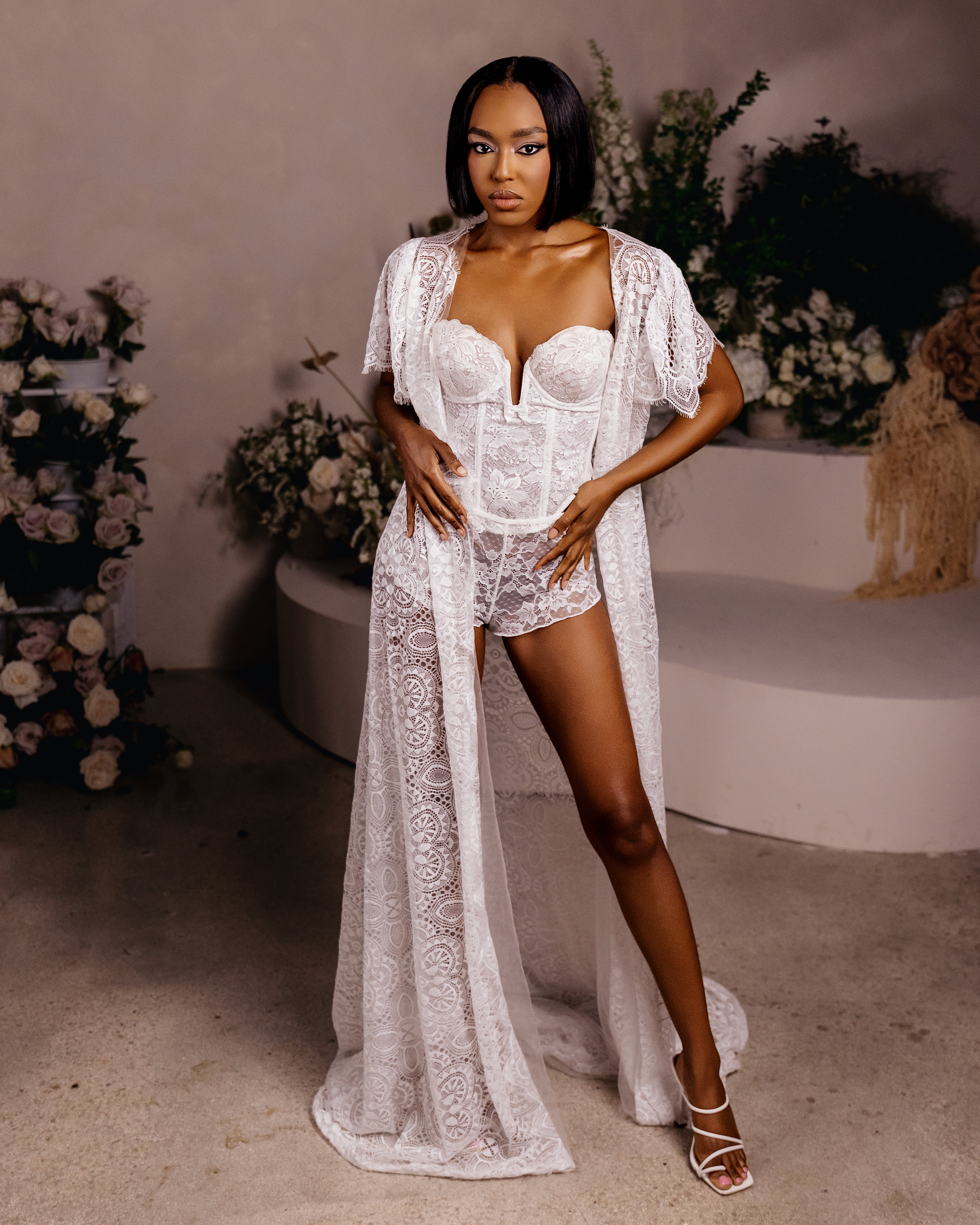 FIORENTINA Luxury Lace Bridal Robe