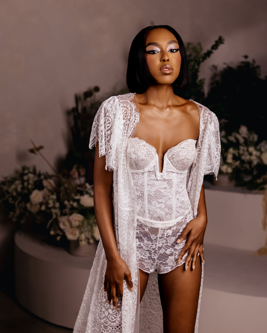 FIORENTINA Luxury Lace Bridal Robe