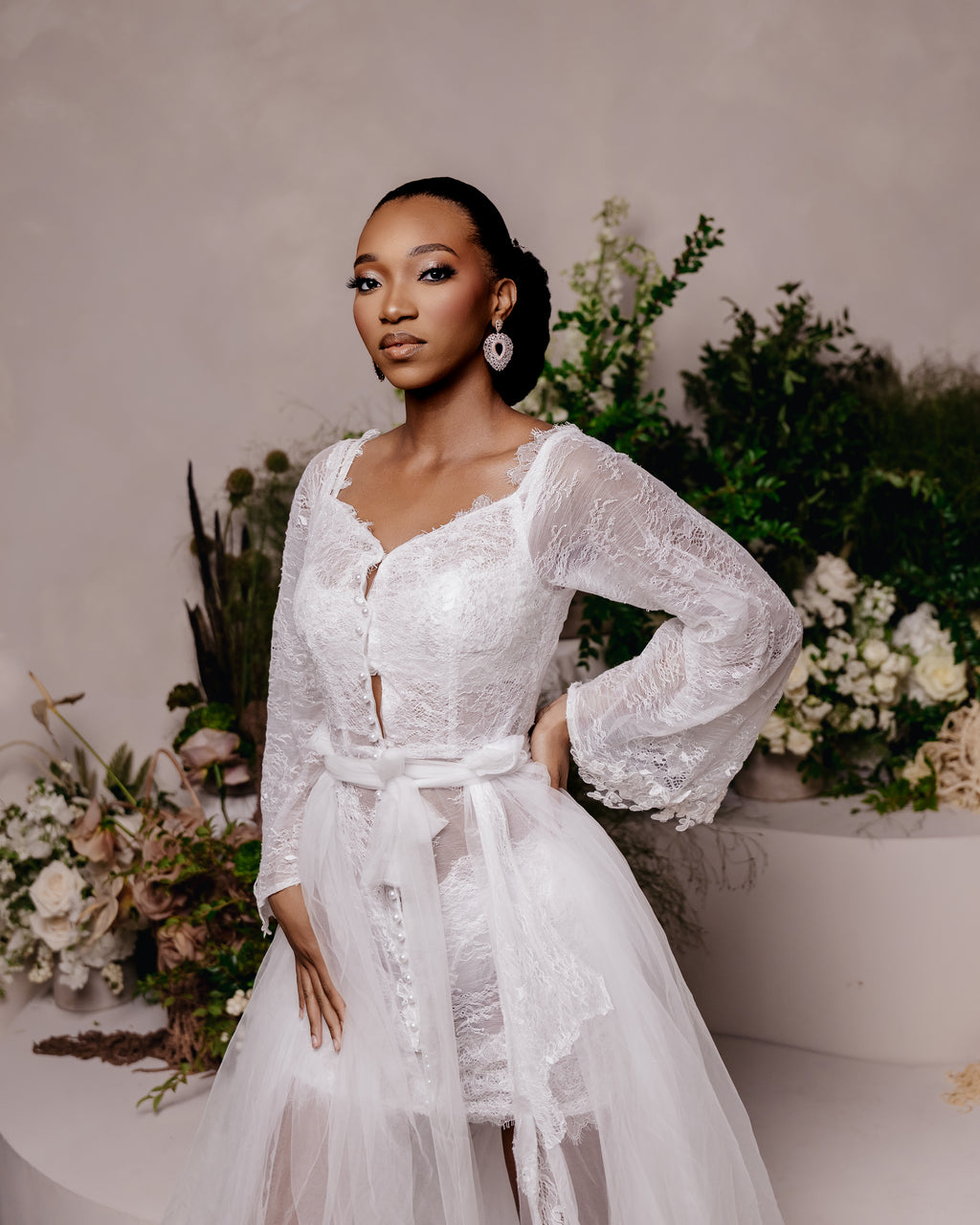 SAMARA Luxury Lace Tulle Bridal Robe