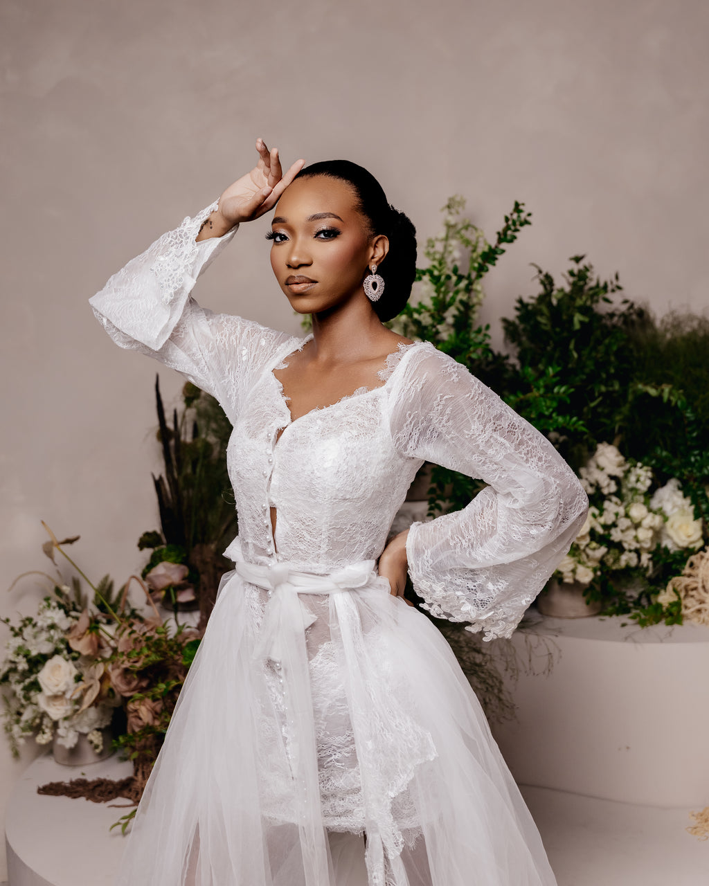 SAMARA Luxury Lace Tulle Bridal Robe