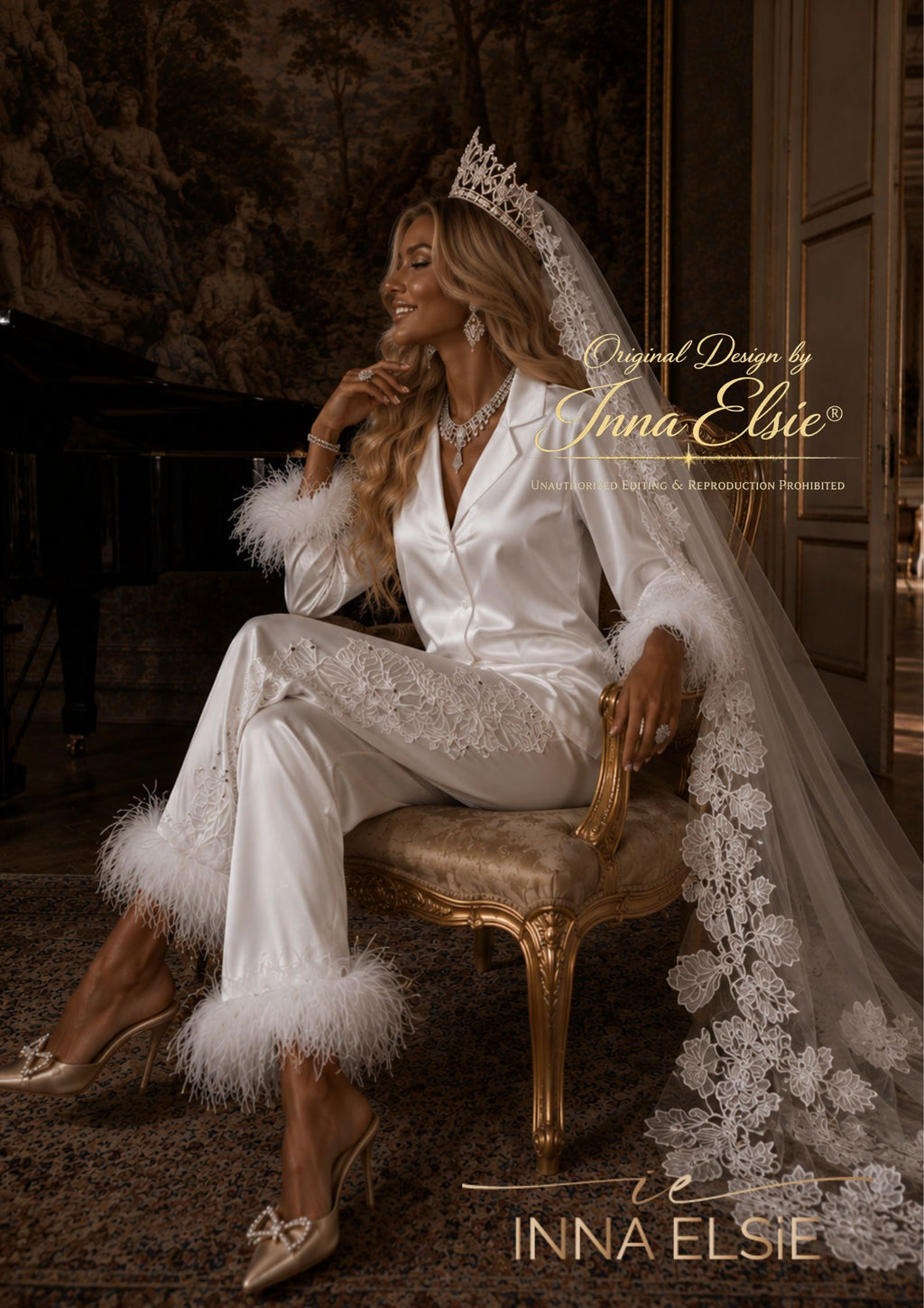 SIMI Luxury Satin Bridal Pajama Set