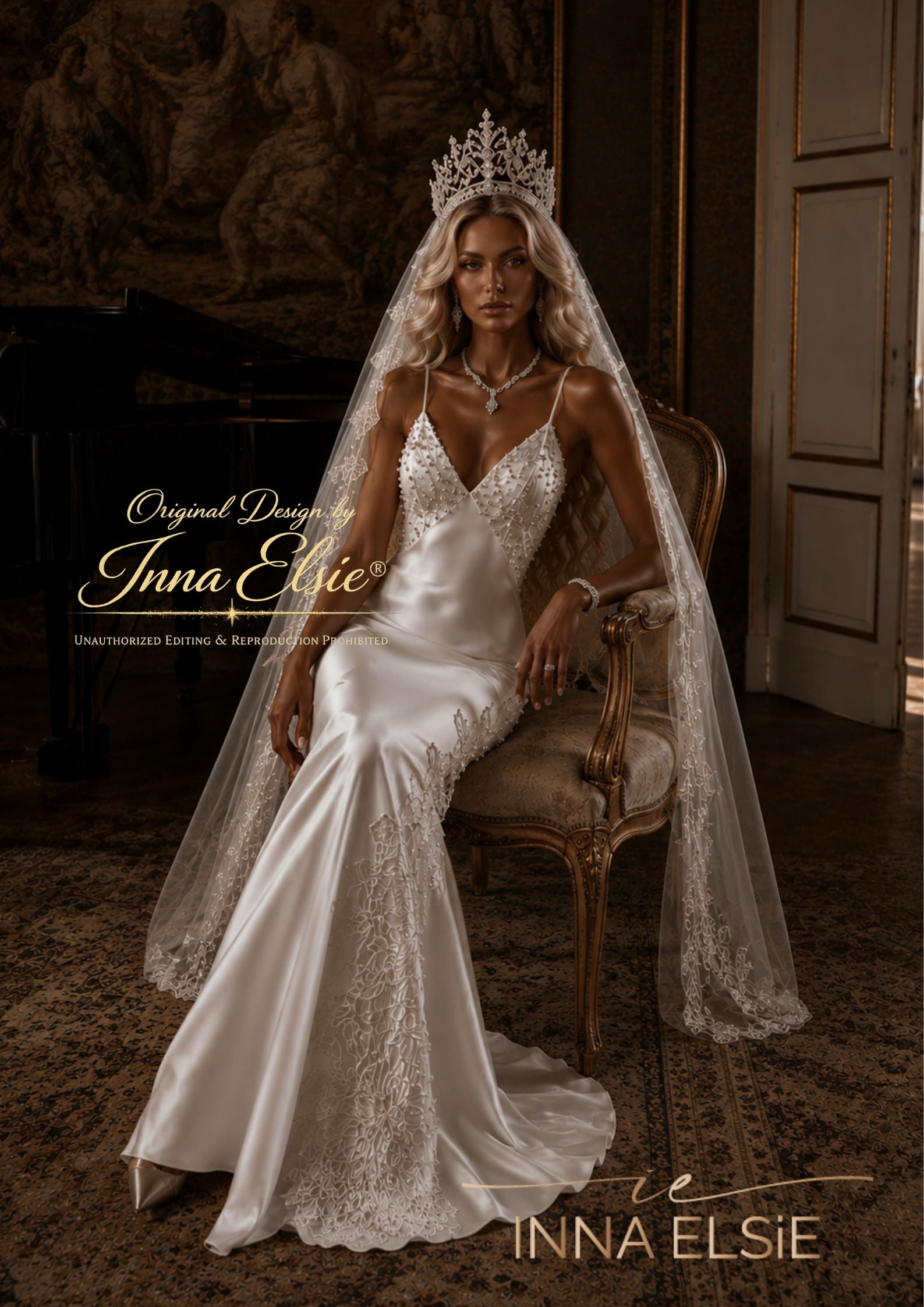 SABA Pearl Lace Bridal Slip Dress