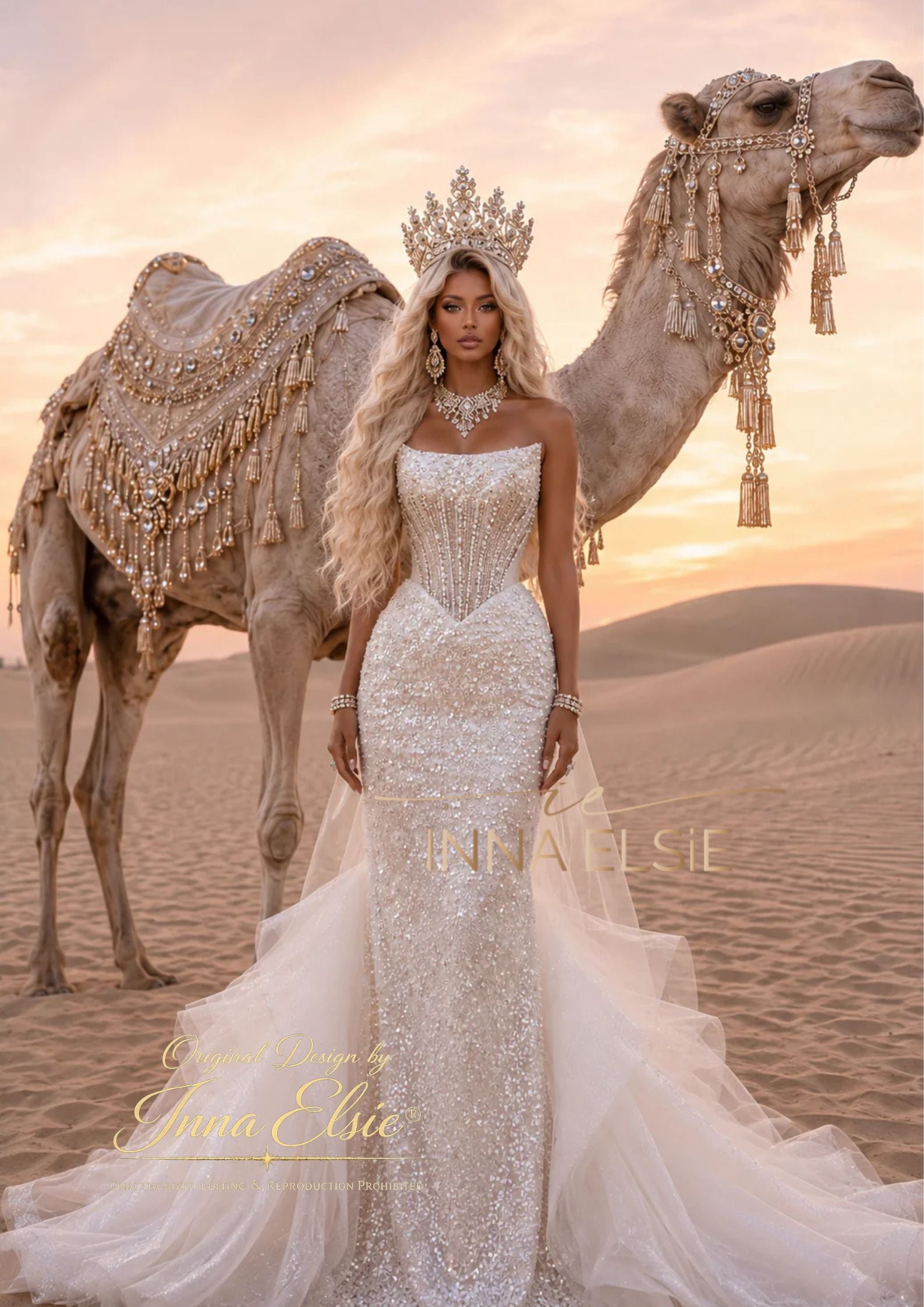 ELARA Wedding Dress with Detachable Train