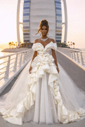 AURORA REGALIA Draped Royal Ball Gown
