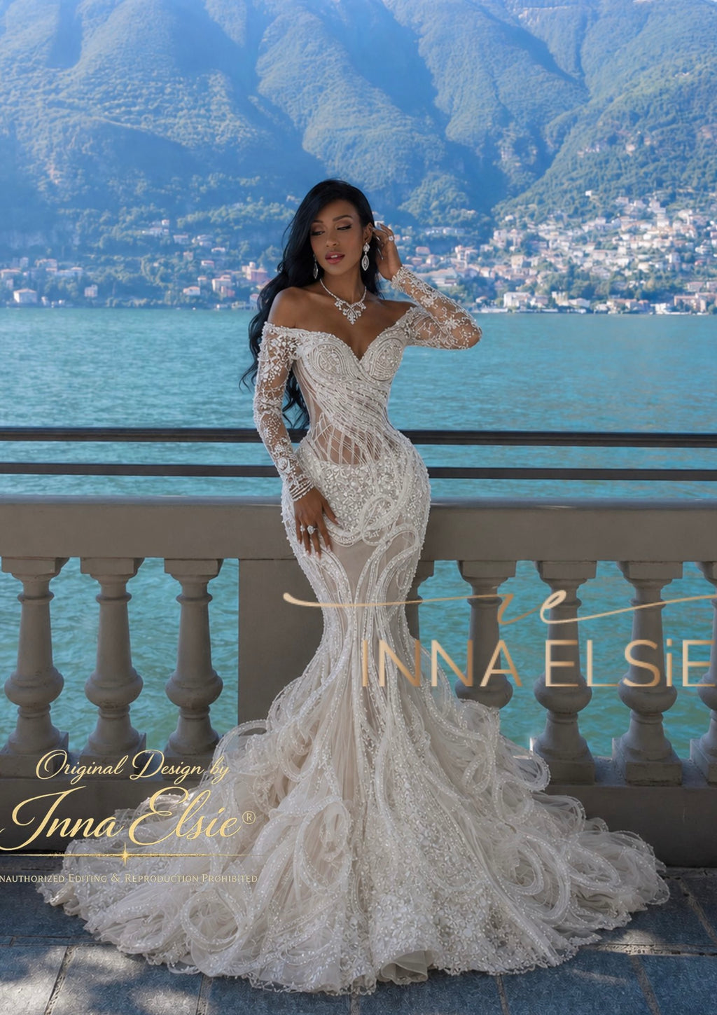 MILAGROS Structured Off-Shoulder Wedding Dress