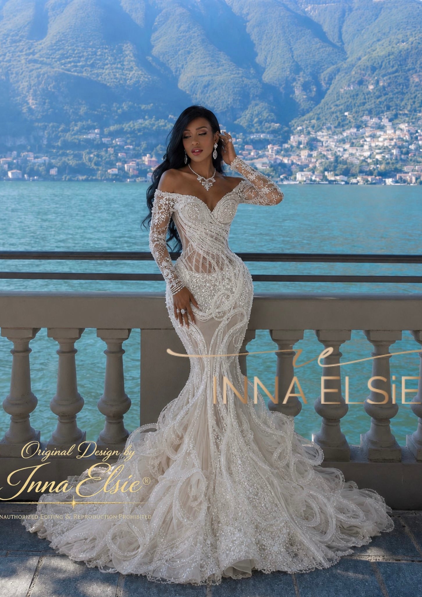 MILAGROS Structured Off-Shoulder Wedding Dress
