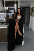 KELSEY Luxury Black Bridal Robe