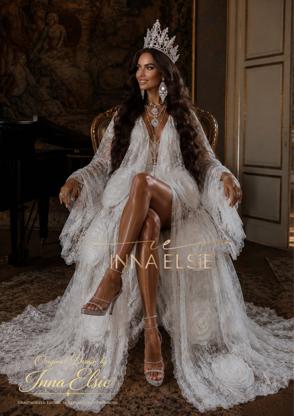 POLLY Luxury Lace Bridal Robe