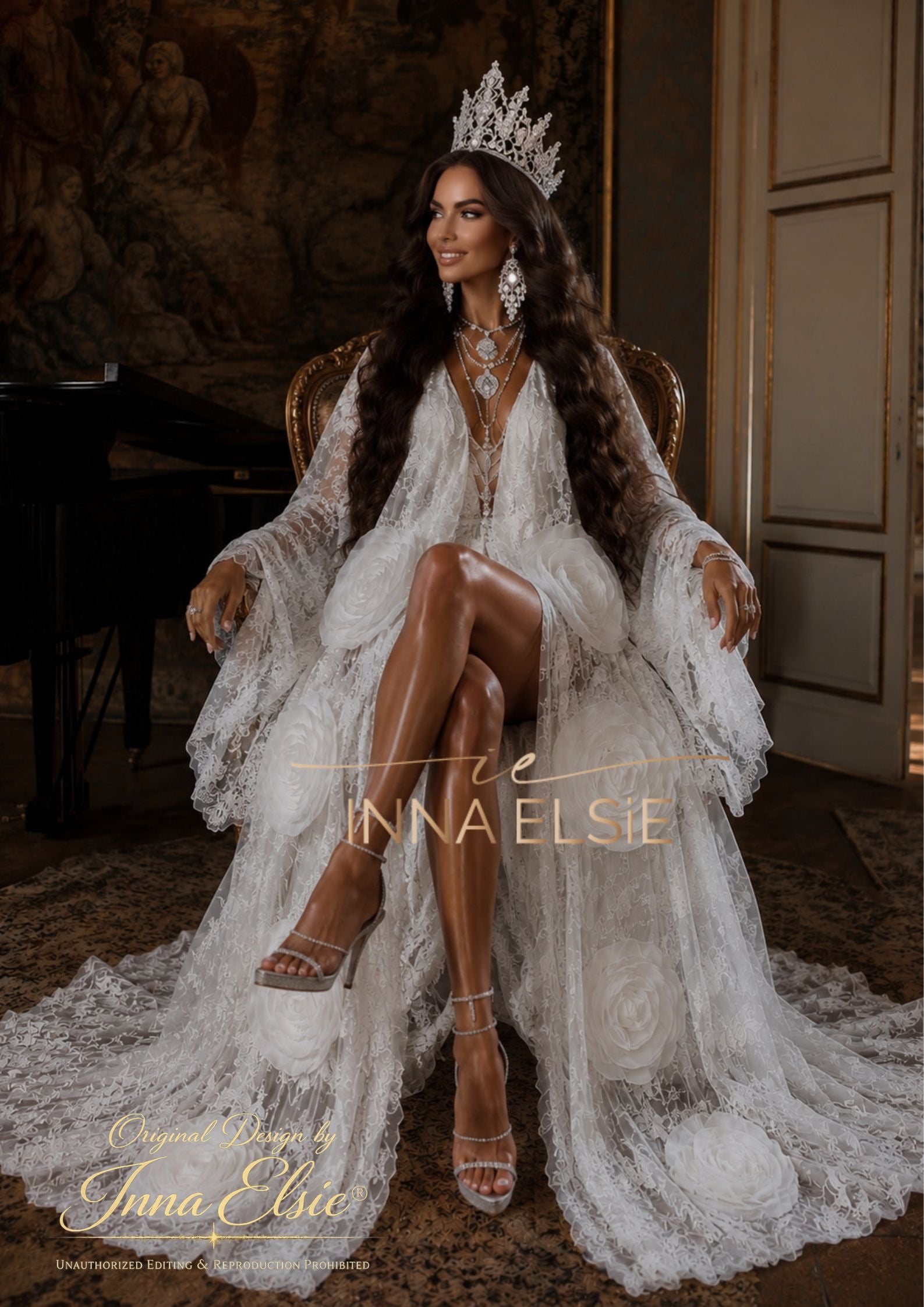 POLLY Luxury Lace Bridal Robe