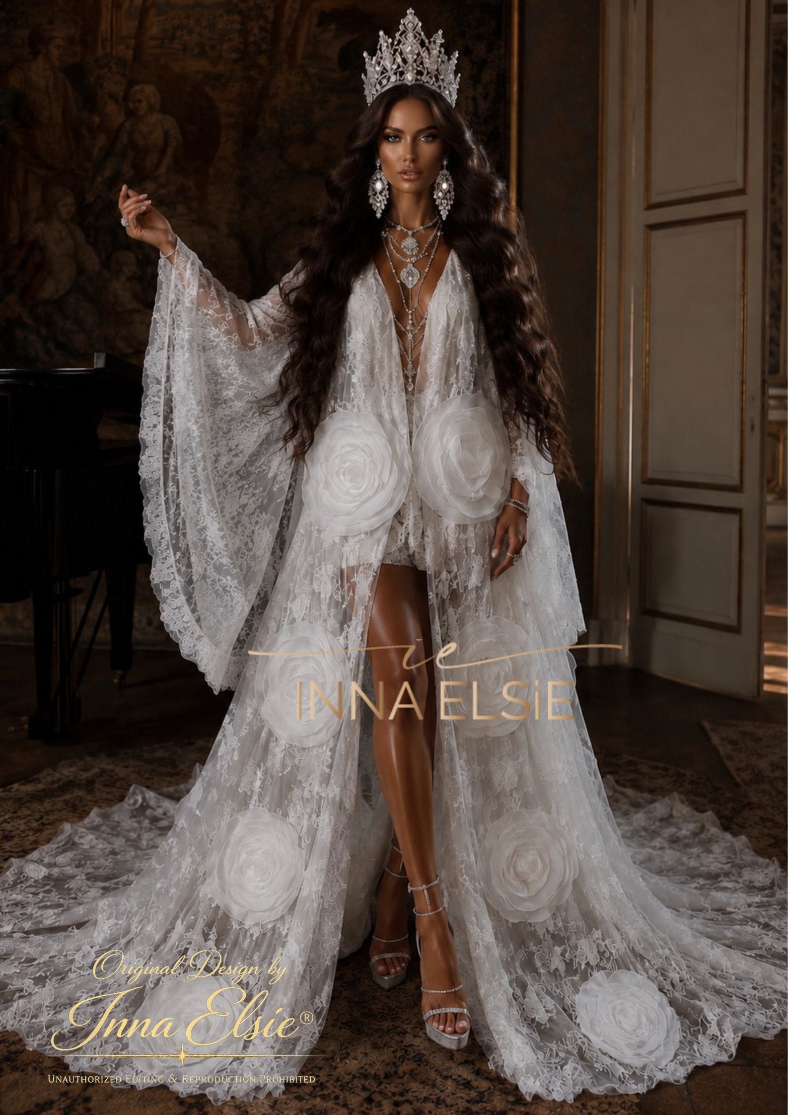 POLLY Luxury Lace Bridal Robe