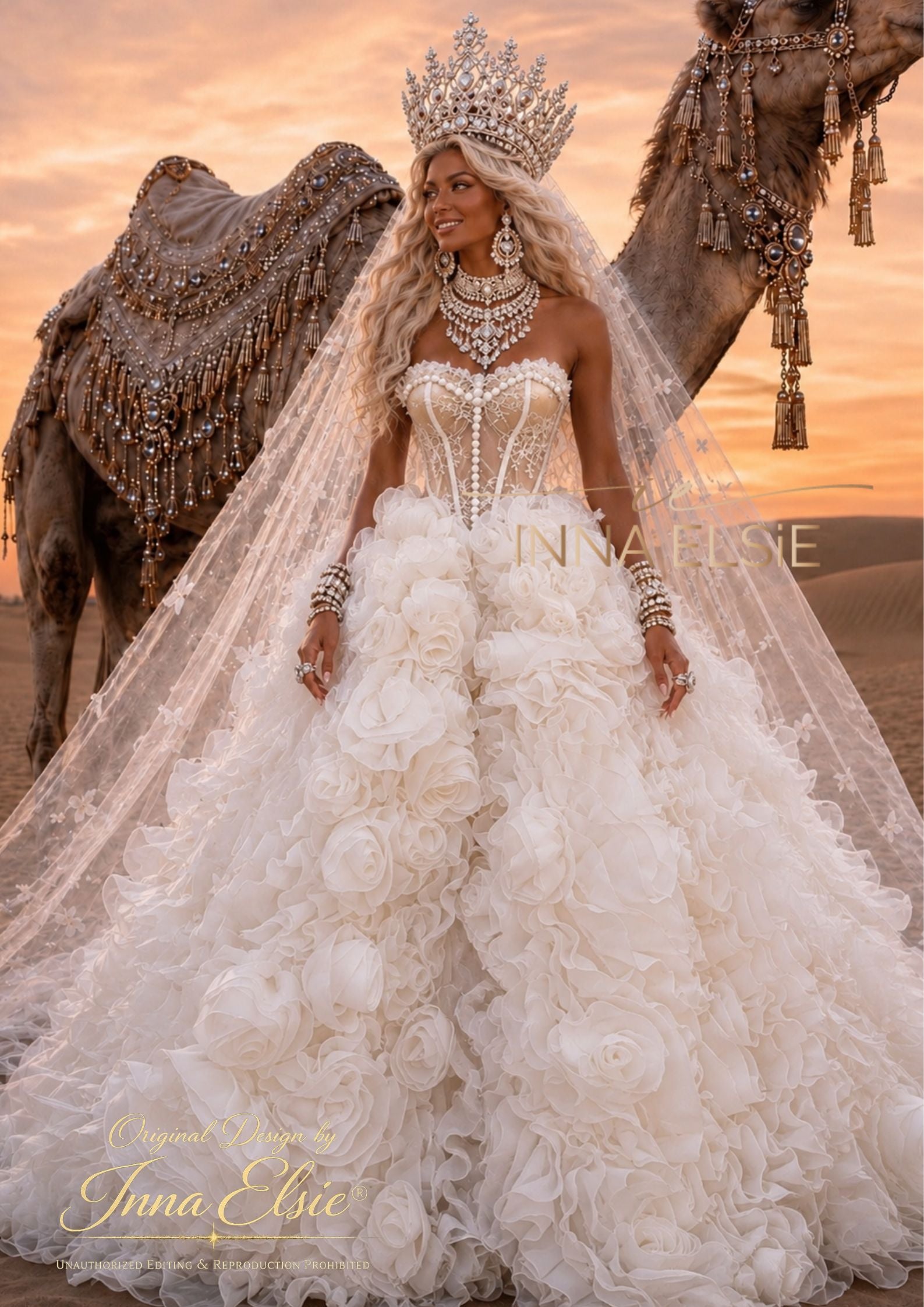 MONTANA Couture Wedding Dress with Floral Ball Gown Skirt