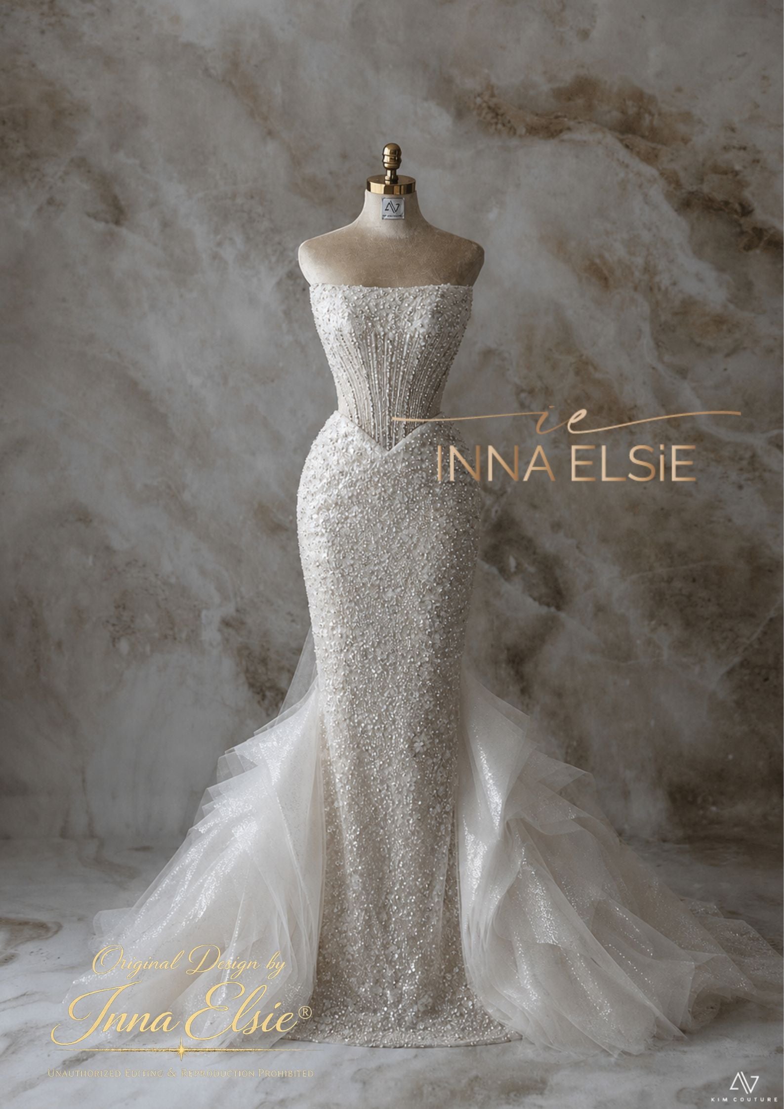 ELARA Wedding Dress with Detachable Train
