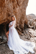 ITALY Lace Bridal Robe with Train