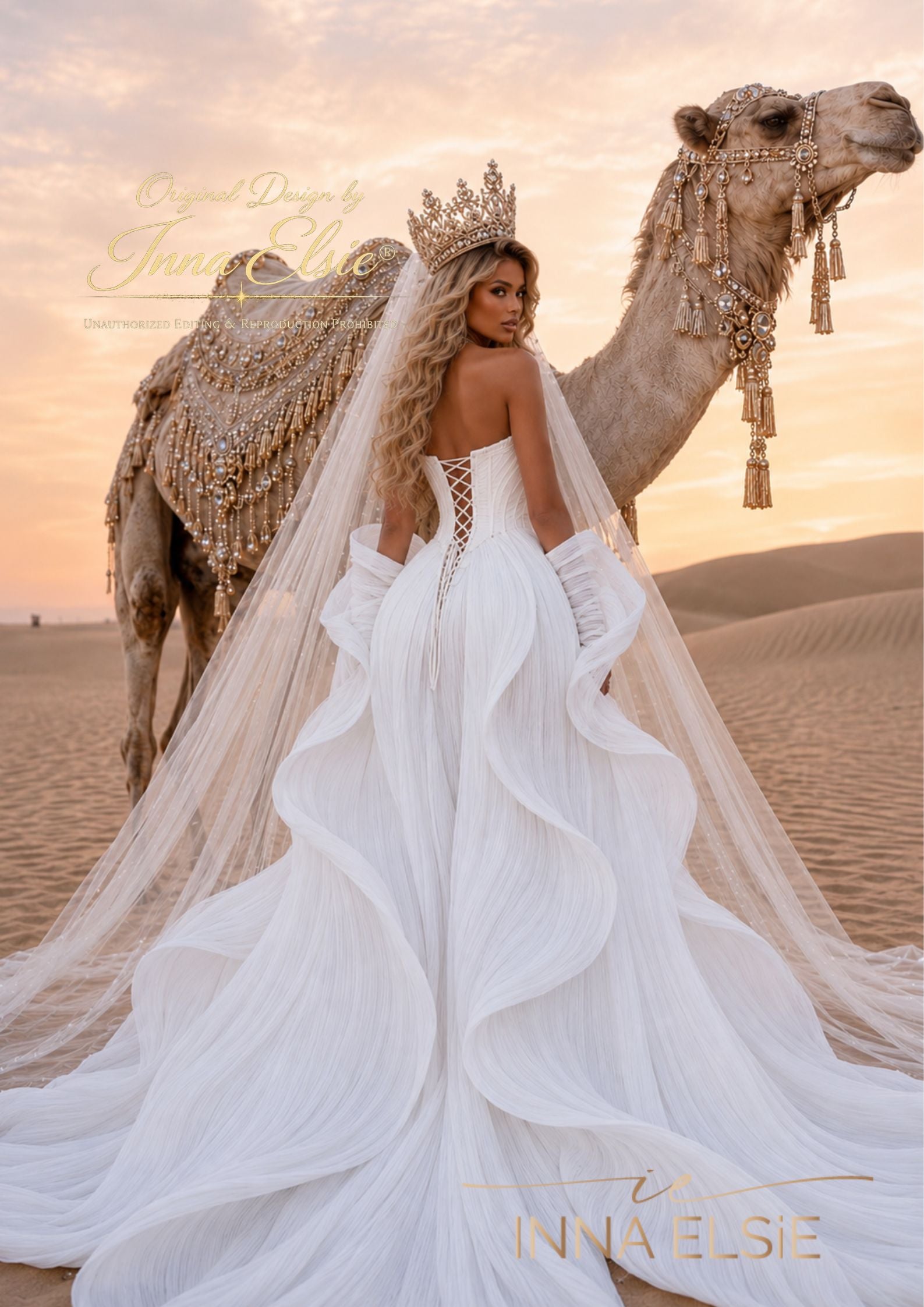 IDA Sculptural Couture Wedding Dress with Cape