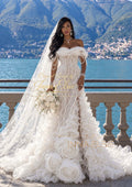 ESTHER Wedding Dress with 3D Flowers