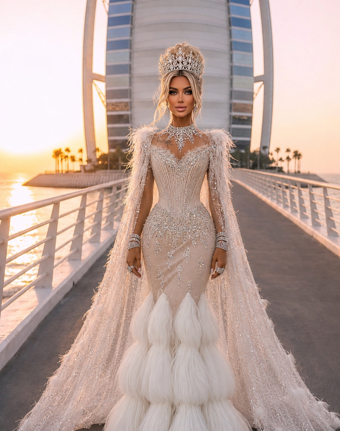 LAMIKA Sculpted Couture Gown + Cape