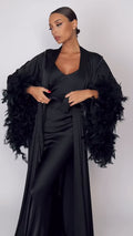 KARUCCHIE Silk Black Robe