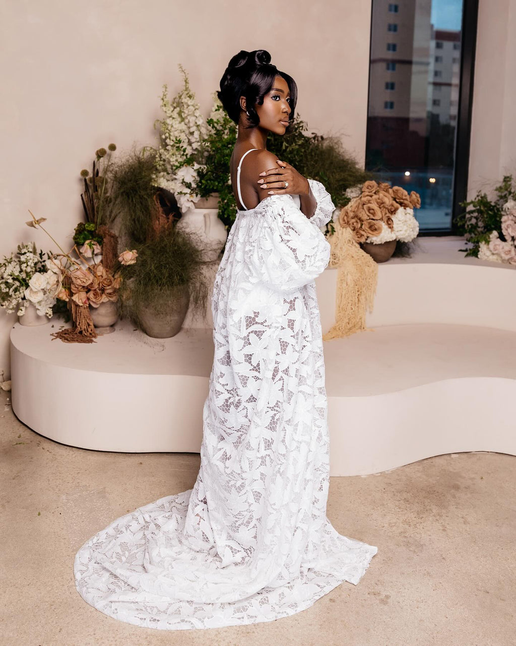 AMUSI Luxury Bridal Robe Cape