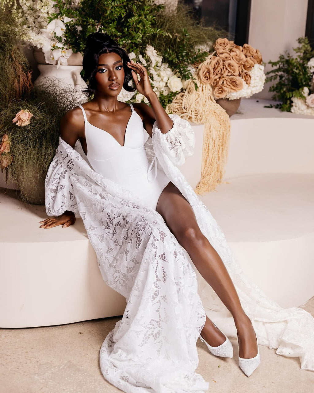 AMUSI Luxury Bridal Robe Cape