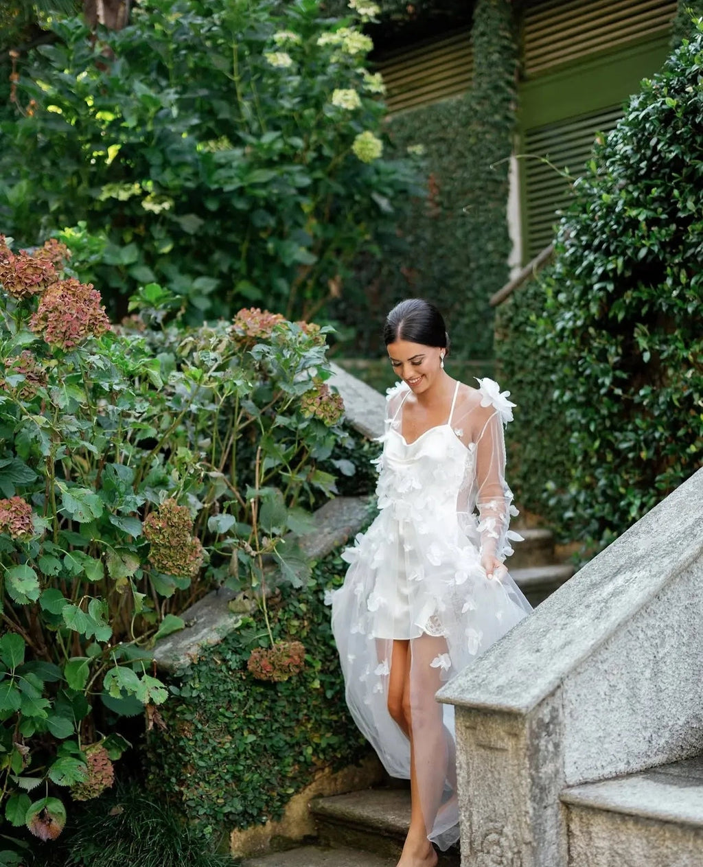 Sabrina Lace Bridal Robe With 3D Flowers